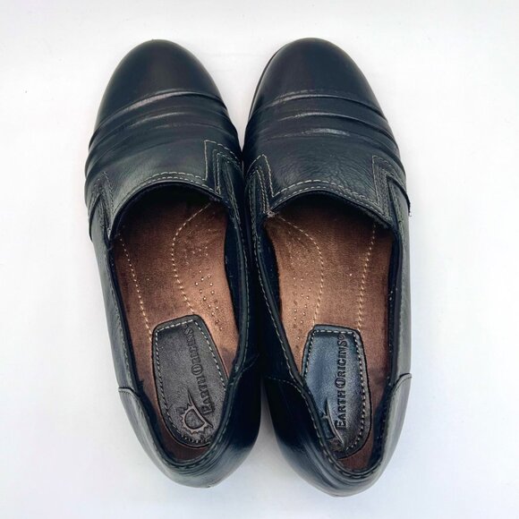 Earth Origins Laughlin Black Leather Slip-On Comfort Loafers Shoes Size 6.5 - Picture 5 of 9